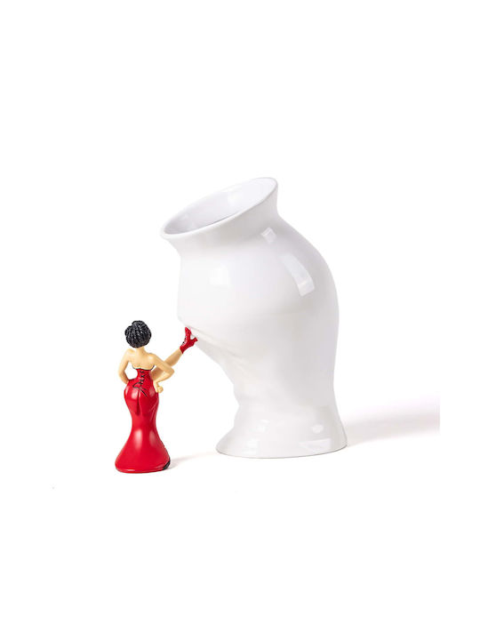 Vase Canopie Rosio Yellow-White Seletti Porcelain