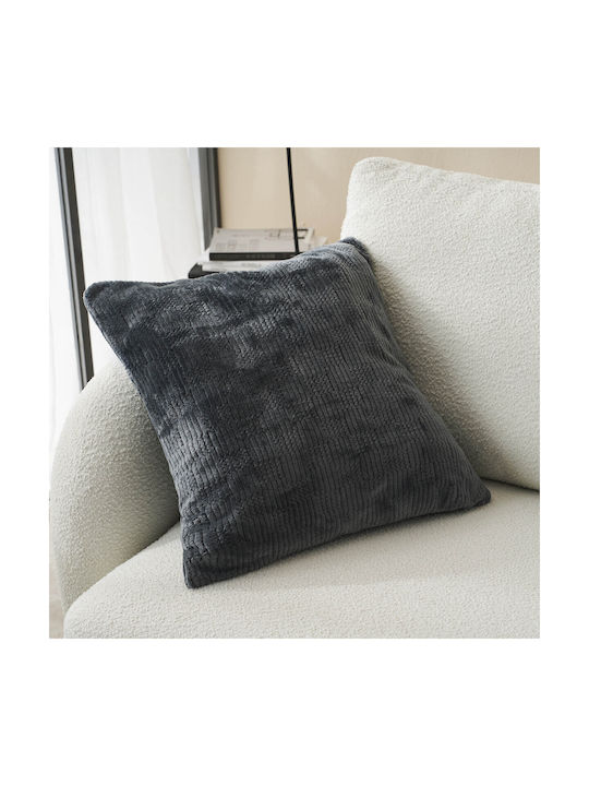 Gofis Home Decorative Pillow Case Polar Furry Pearl Grey 50x50cm