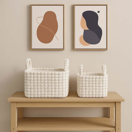 Next Storage Basket Fabric White 2pcs