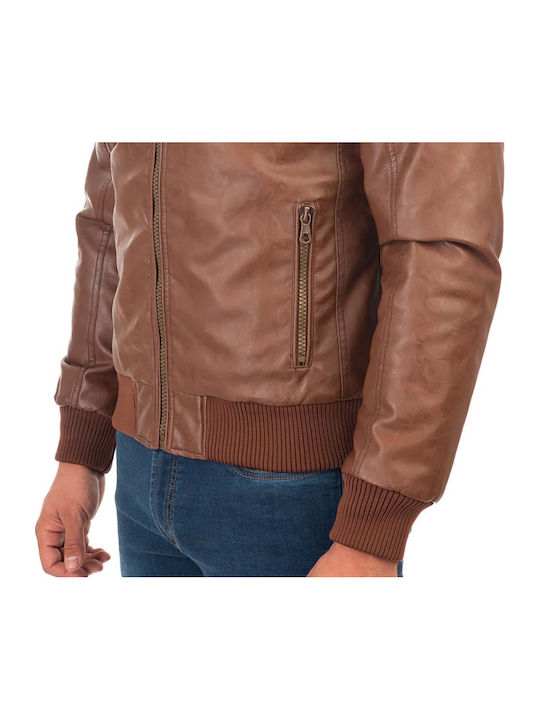 Jacke aus Kunstleder Wasserdicht Tabac Braun