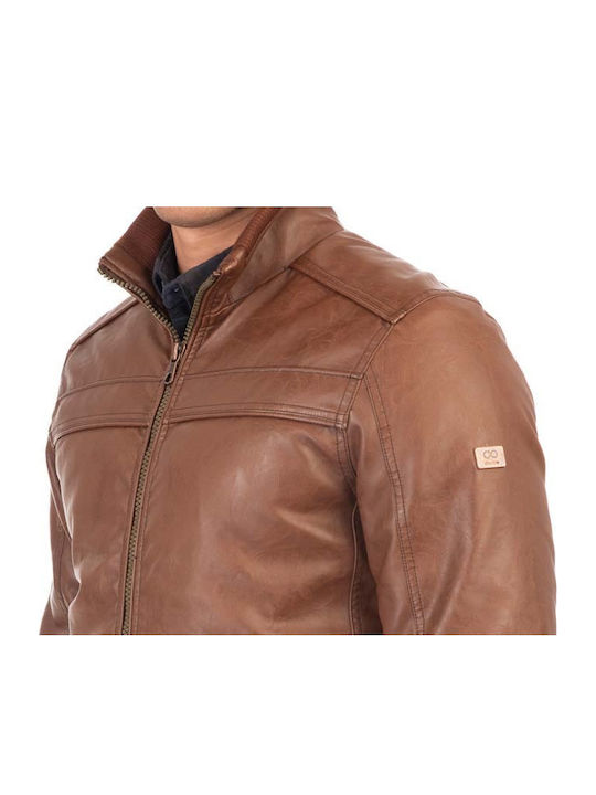 Jacke aus Kunstleder Wasserdicht Tabac Braun