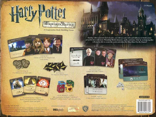 Board Game Harry Potter Hogwarts Battle Deck-Building for 2-4 Players 11+ Years Old (EN) USAopoly