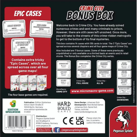 Game Expansion Micromacro: Crime City-bonus Box 12+ Years Old (EN) Pegasus Spiele