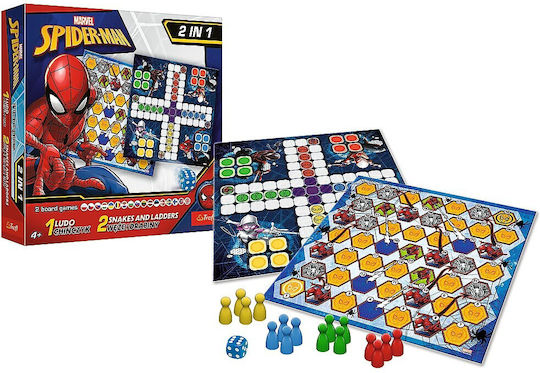 Board Game Spiderman 2 in 1 Ludo and Snakes Stairs for 2-4 Players 4+ Years Old (EN) Trefl