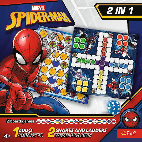 Board Game Spiderman 2 in 1 Ludo and Snakes Stairs for 2-4 Players 4+ Years Old (EN) Trefl