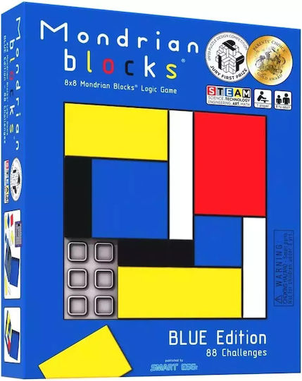 Board Game Ah! Ha Mondrian Blocks Blue Edition for 1 Player 8+ Years Old (EN) Eureka
