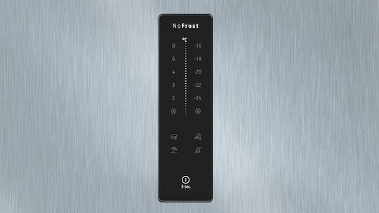 Pitsos Ψυγειοκαταψύκτης 508lt Total NoFrost Υ193xΠ70xΒ80εκ. Inox PKNB56XLEP