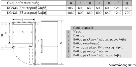 Pitsos 305лт В186xШ60xД66см. Inox PKNB36NLE0