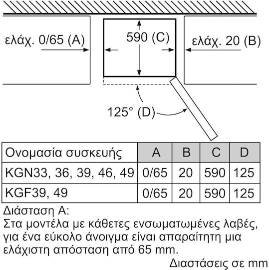 Pitsos Kühl-Gefrierkombination 368Es Total NoFrost H203xB60xT66cm. Inox PKNB39VLE2