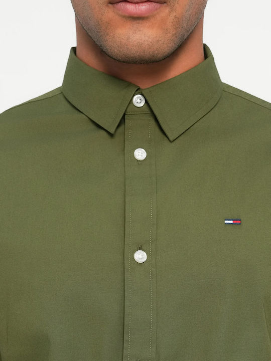 Long-sleeved Cotton Shirt Dark Greenery