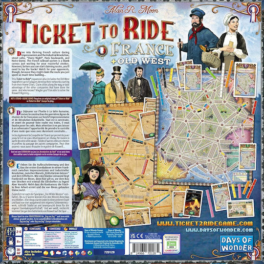 Game Expansion Ticket to Ride France & Old West for 2-3 Players 8+ Years Old (EN) Days of Wonder
