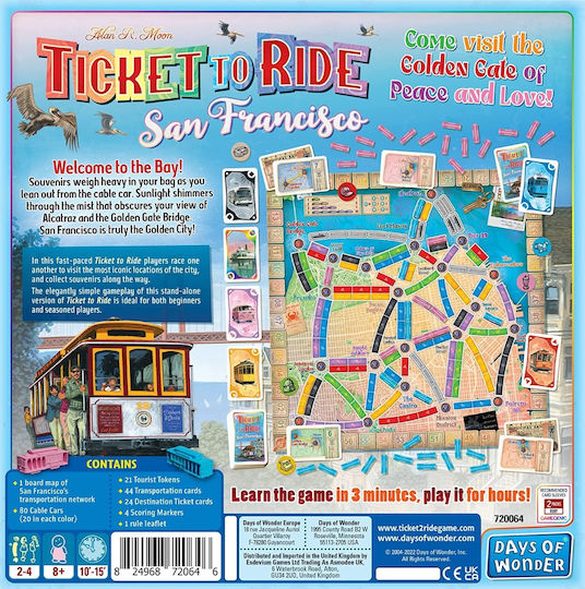 Επιτραπέζιο Παιχνίδι Ticket to Ride - San Francisco για 2-4 Παίκτες 8+ Ετών (EN) Days of Wonder
