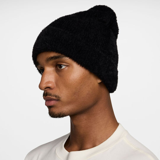 Peak Beanie Unisex Σκούφος Πλεκτός σε Μαύρο χρώμα