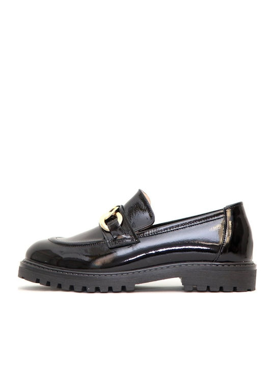 Δερμάτινα Γυναικεία Loafers σε Μαύρο Χρώμα