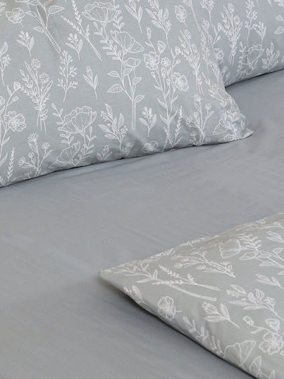 Sunshine Bettwäsche-Set Einzel Mit Gummizug Baumwolle Feelings 44 Hellblau 105x205cm 3Stück