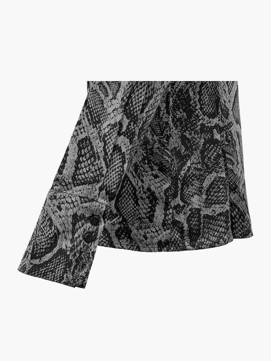 Women's Floral Long Sleeve Shirt Grey