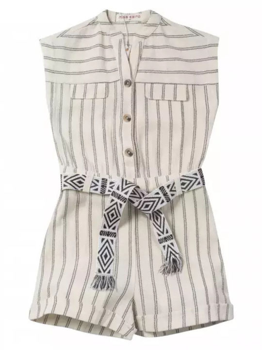 Kids' Fabric Jumpsuit Shorts/Bermudas Beige