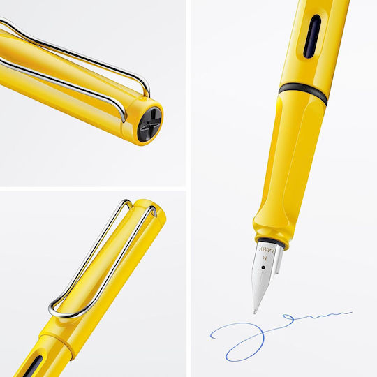 Lamy Safari Writing Pen Fine Yellow made of Plastic with Blue Ink
