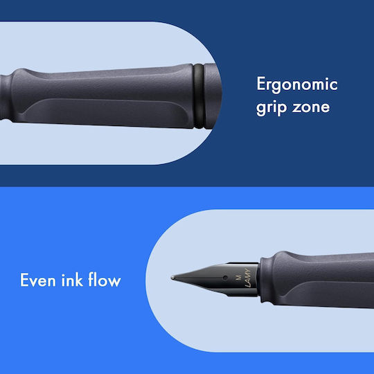 Lamy Safari Πένα Γραφής Extra Fine Γκρι από Πλαστικό με Μαύρο Μελάνι