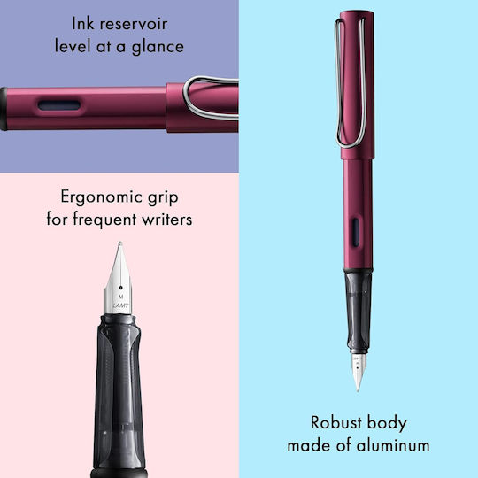 Lamy AL-star Πένα Γραφής Fine Μωβ από Αλουμίνιο με Μπλε Μελάνι