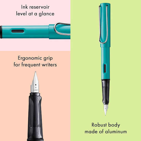 Lamy Al Star Stilou Caligrafie Dop Gri Din Plastic Cu Cerneală Roșie