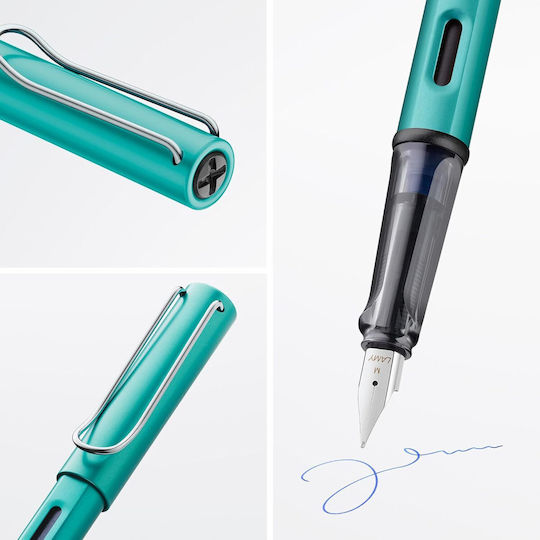 Lamy Al Star Stilou Caligrafie Dop Gri Din Plastic Cu Cerneală Roșie