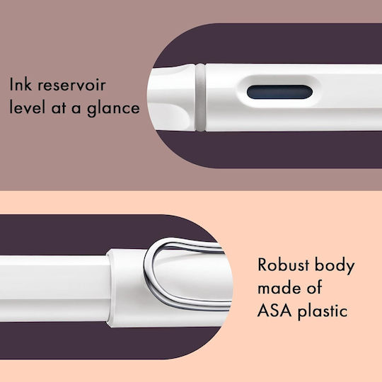 Lamy Safari 019 Schreibfeder Breite Weiß aus Plastik mit Rot Tinte