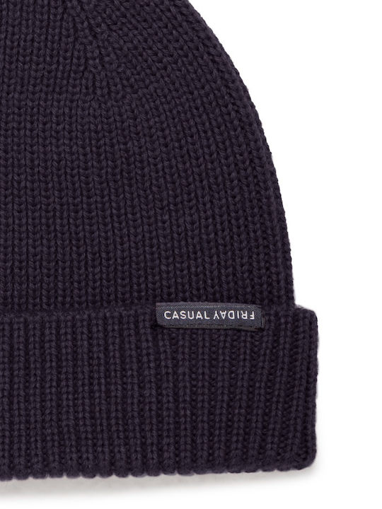 Beanie Unisex Σκούφος Πλεκτός σε Navy Μπλε χρώμα