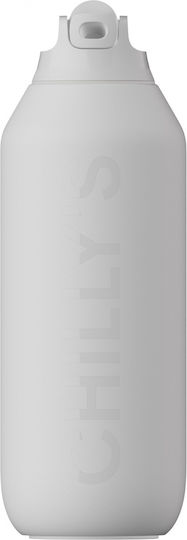 Chilly's Series 2 Flip Thermos Bottle Stainless Steel BPA Free 1lt Granite Gray With Straw