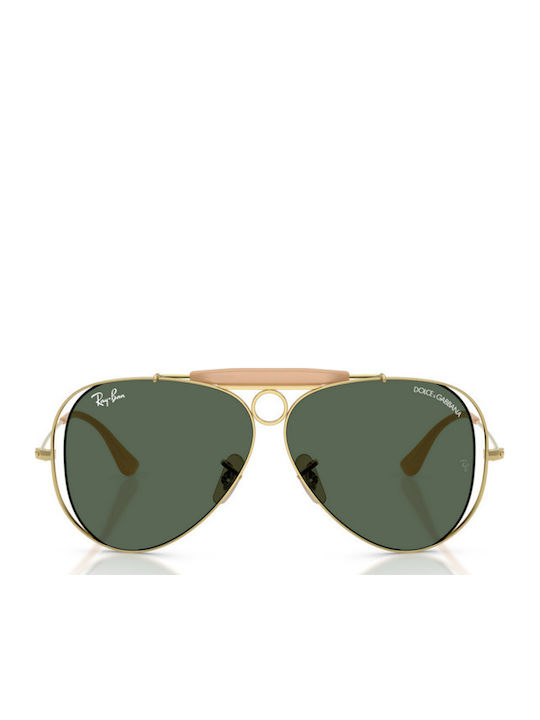Ray Ban Unisex Sunglasses with Gold Metallic Frame and Gold Lens RB3138M 001/71