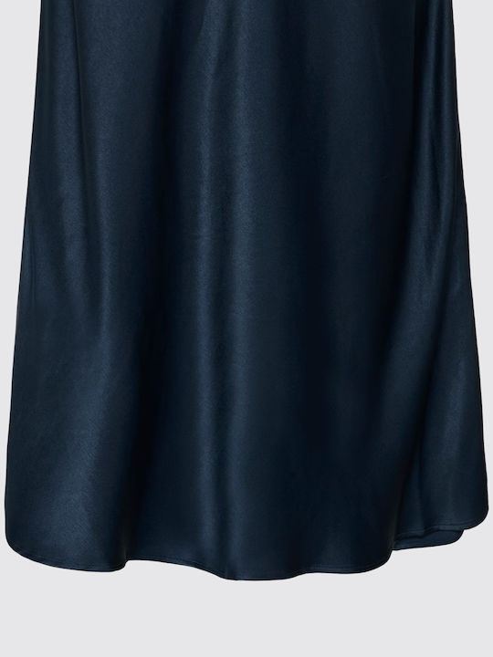 High-waisted Maxi Skirt Blue