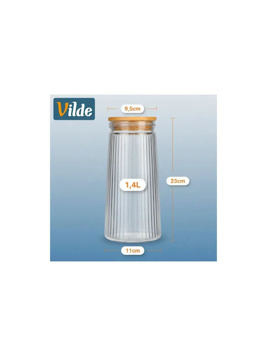 Vilde Vase General Use with Lid Glass Transparent 1400ml