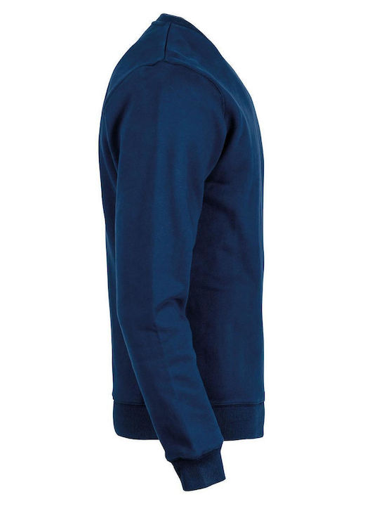 STOP Ανδρικό Μακρυμάνικο Φούτερ Εργασίας Navy Μπλε Fleece
