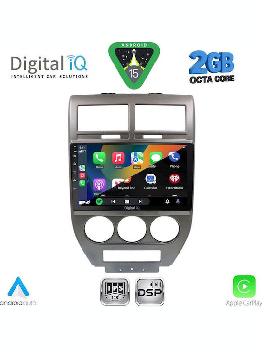 Digital IQ Auto-Audiosystem für Jeep Kompass / Patriot 2007-2016 (Bluetooth/USB/WiFi/GPS/Apple-Carplay/Android-Auto) mit Touchscreen 10"