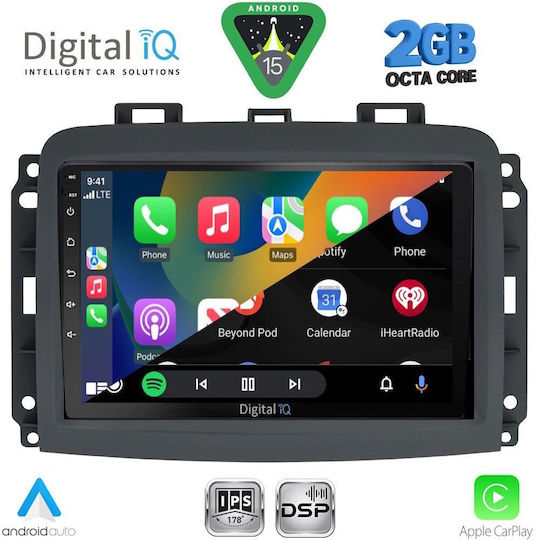 Digital IQ Car Audio System for Fiat 500L 2012 (Bluetooth/USB/WiFi/GPS/Apple-Carplay/Android-Auto) with Touch Screen 10"