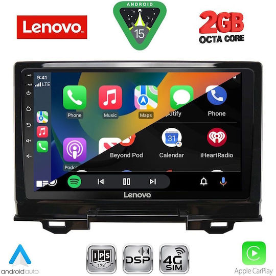 Lenovo Автомобилна Аудио Система (Блутут/USB/WiFi/GPS/Apple-Carplay/Android-Auto) с Тъчскрийн 9"