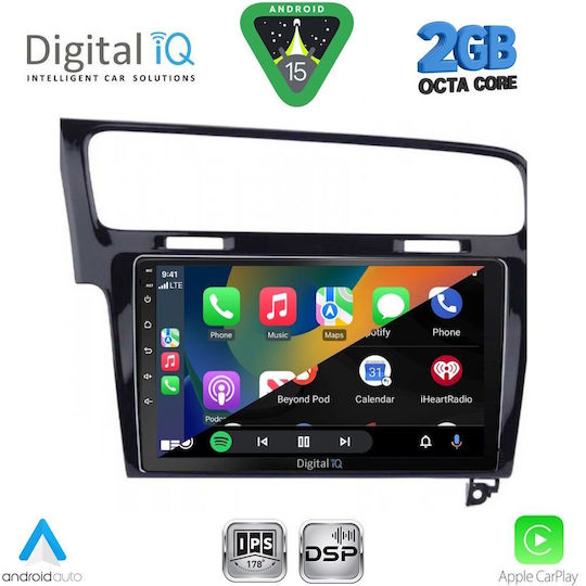 Digital IQ Car Audio System for Volkswagen Golf 2013-2020 (Bluetooth/USB/WiFi/GPS/Apple-Carplay/Android-Auto) with Touch Screen 10"