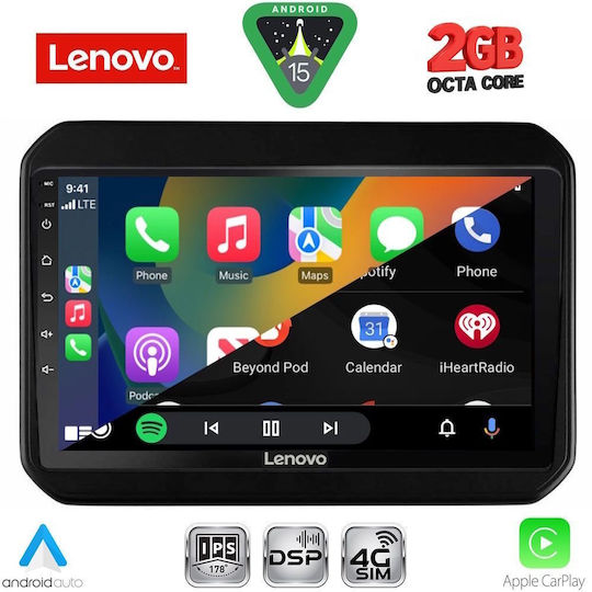 Lenovo Car Audio System for Suzuki Ignis 2016 (Bluetooth/USB/WiFi/GPS/Apple-Carplay/Android-Auto) with Touch Screen 9"