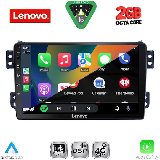 Lenovo Автомобилна Аудио Система (Блутут/USB/WiFi/GPS/Apple-Carplay/Android-Auto) с Тъчскрийн 9"