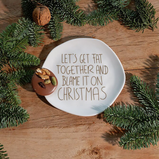 Raeder Christmas Plate Porcelain Gold D14cm.