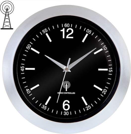 Deuba Silent Wall Clock Glass Silver 30x4cm