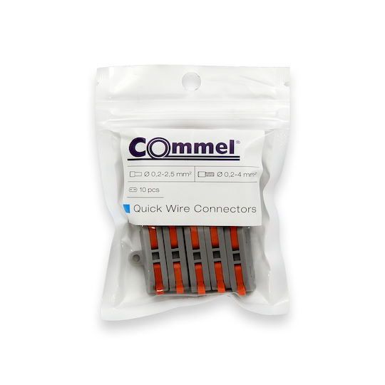 Commel Клипса Бързо Свързване Натискаща 1-1 4мм 10 Бройки Сиви 365-471