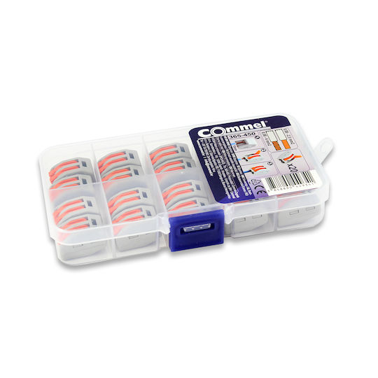 Commel Клипса Бързо Свързване 2 Полюса 0.08-4mm2 20 Бройки Сиви 365-450