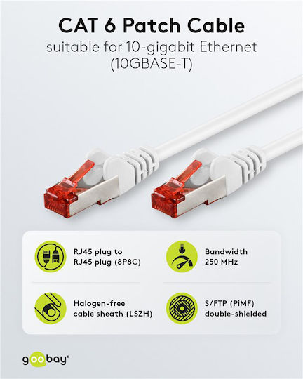 Goobay U/UTP Cat.6 (Gigabit) Netzwerkkabel Ethernet 1m Weiß