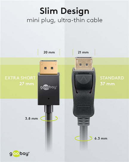 Goobay 77442 DisplayPort-Kabel Männlich - DisplayPort-Männlich 1m Schwarz