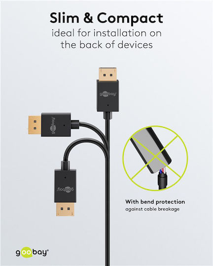 Goobay 77442 DisplayPort-Kabel Männlich - DisplayPort-Männlich 1m Schwarz
