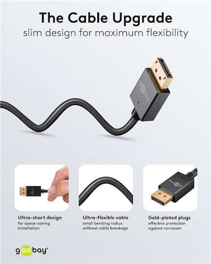 Goobay Cablu DisplayPort - DisplayPort 2m Negru (77443)