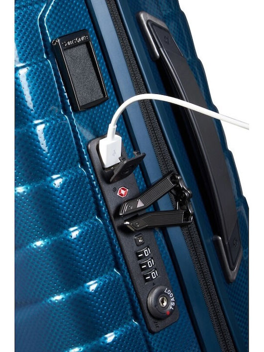 Samsonite Proxis Cabin Travel Suitcase Petrol Blue with 4 Wheels Height 55cm