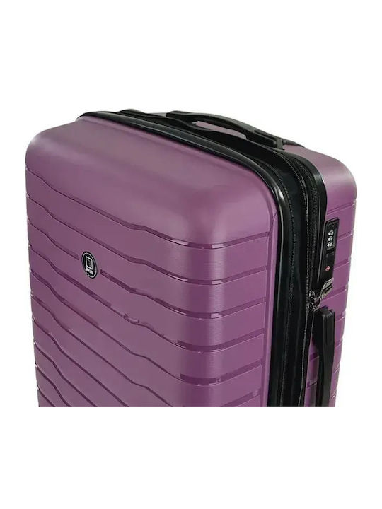 Rain Travel Suitcases Hard Purple with 4 Wheels Set of 2pcs RB80134-SET2-M-S-PURPLE