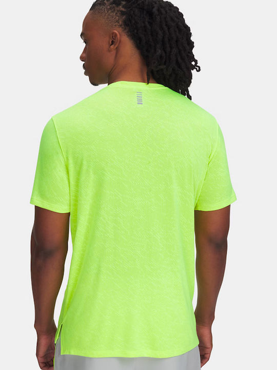 Ua Launch Camo Αθλητικό T-shirt Κίτρινο Fluo